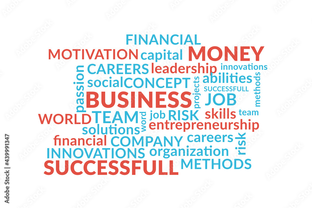 Business words cloud on white background. Business concept Business words cloud on white background. Business concept