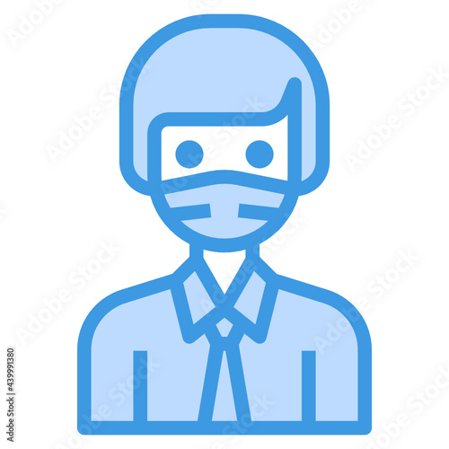 Avatar blue outline icon