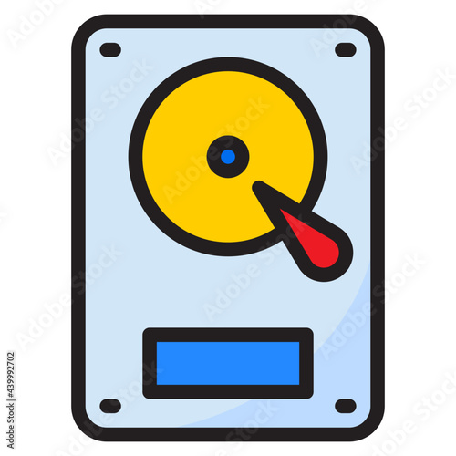 harddisk color line style icon