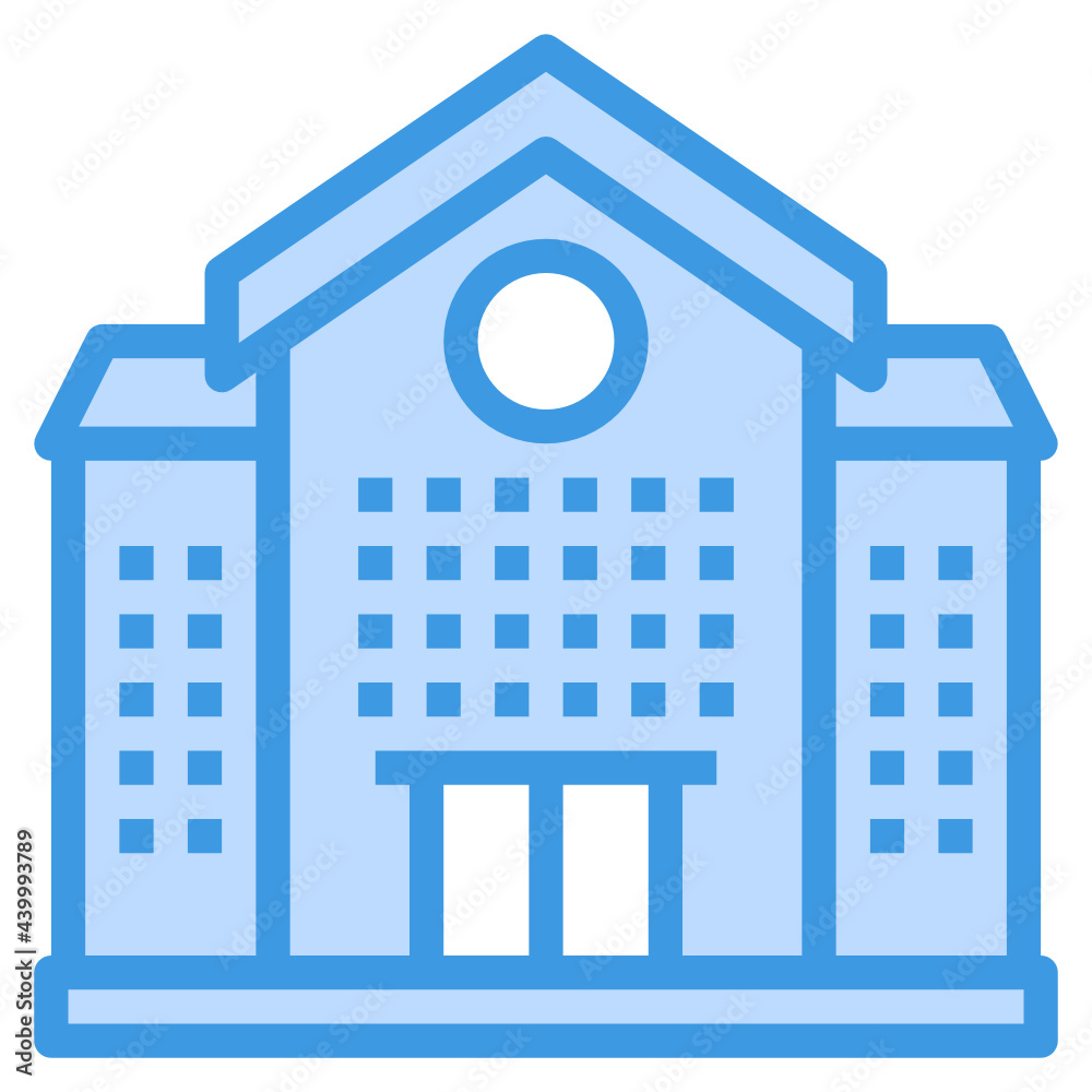 School blue outline icon School blue outline icon