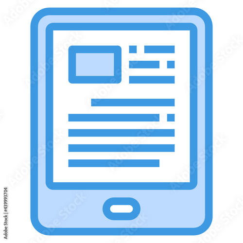 Ebook blue outline icon