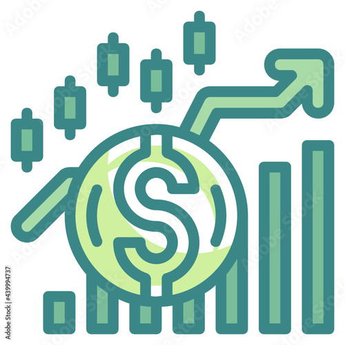 money blue line icon