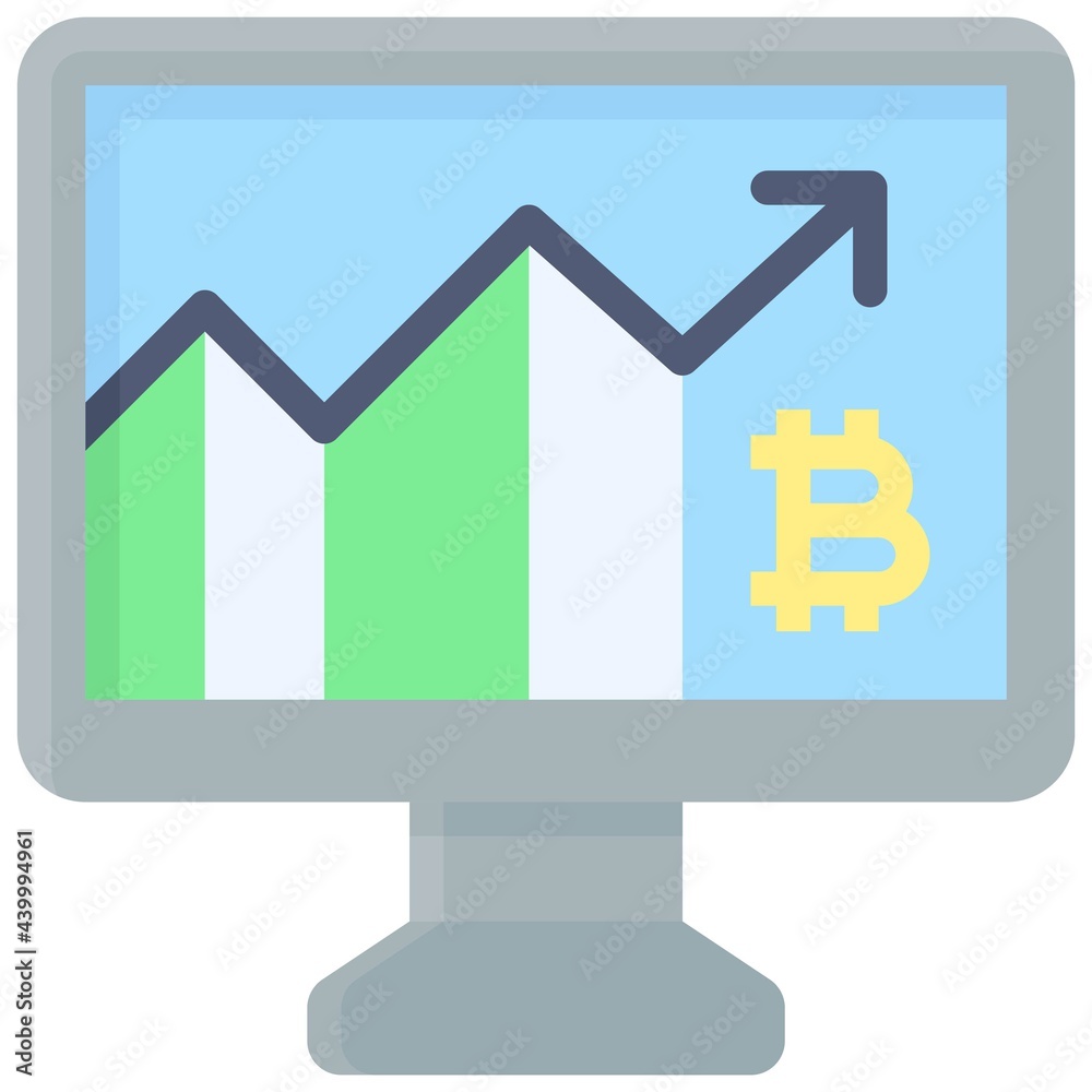 Bitcoin chart icon, Cryptocurrency related vector Bitcoin chart icon, Cryptocurrency related vector