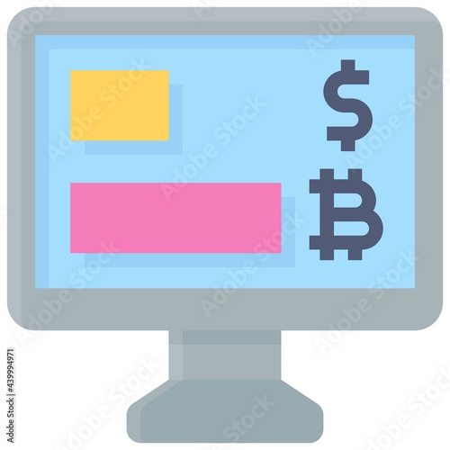 Chart icon, Cryptocurrency related vector