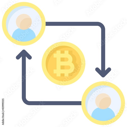 Peer to peer icon, Cryptocurrency related vector