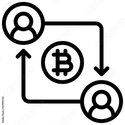 Peer to peer icon, Cryptocurrency related vector