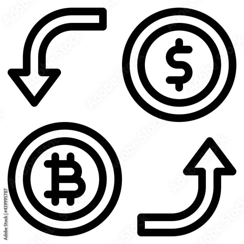 Bitcoin Exchange icon, Cryptocurrency related vector
