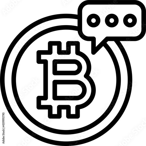 Bitcoin and Rumors icon, Cryptocurrency related vector