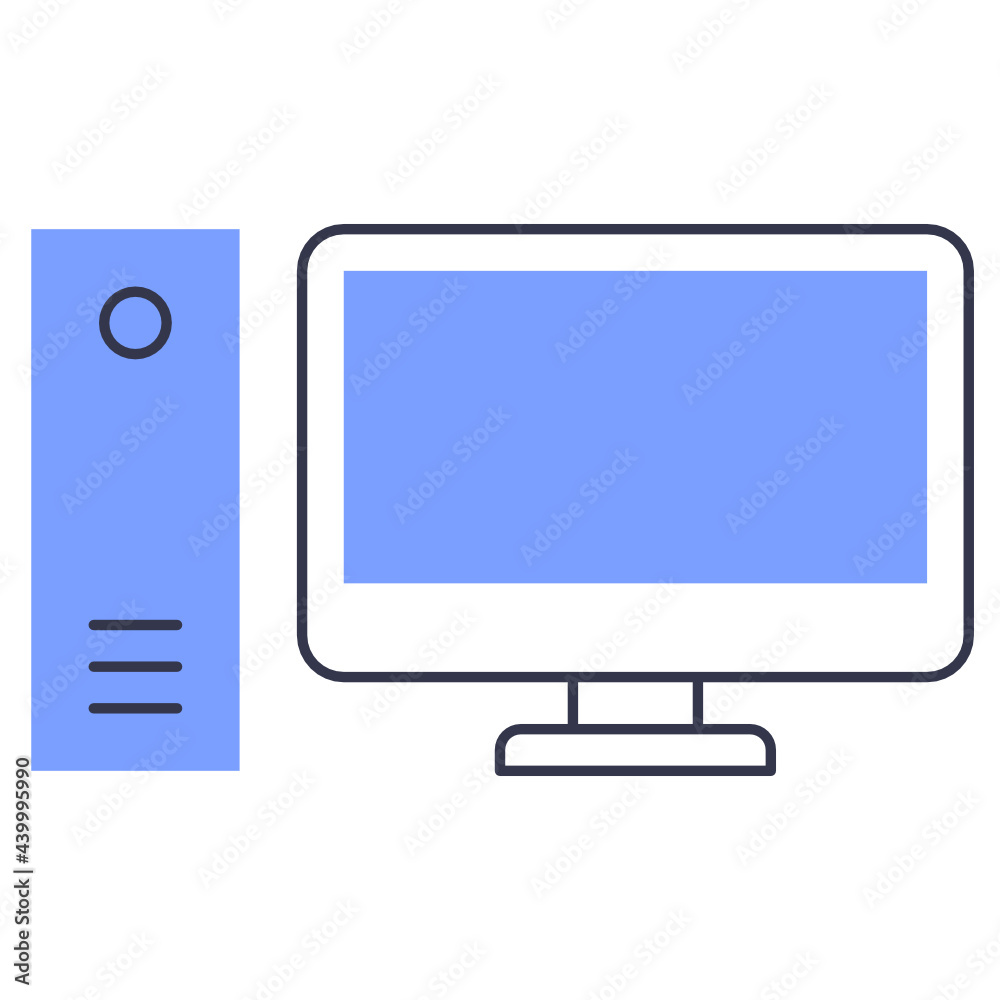 Colored line desktop computer icon Colored line desktop computer icon
