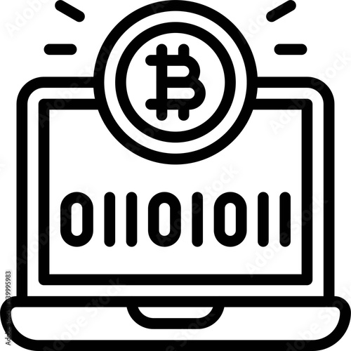 Binary code icon, Cryptocurrency related vector