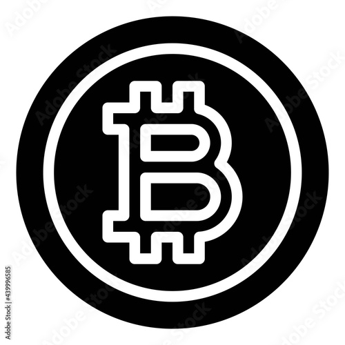 Bitcoin icon, Cryptocurrency related vector