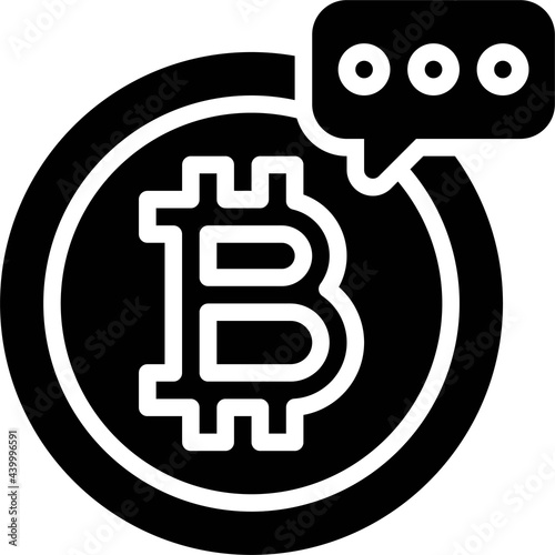 Bitcoin and Rumors icon, Cryptocurrency related vector