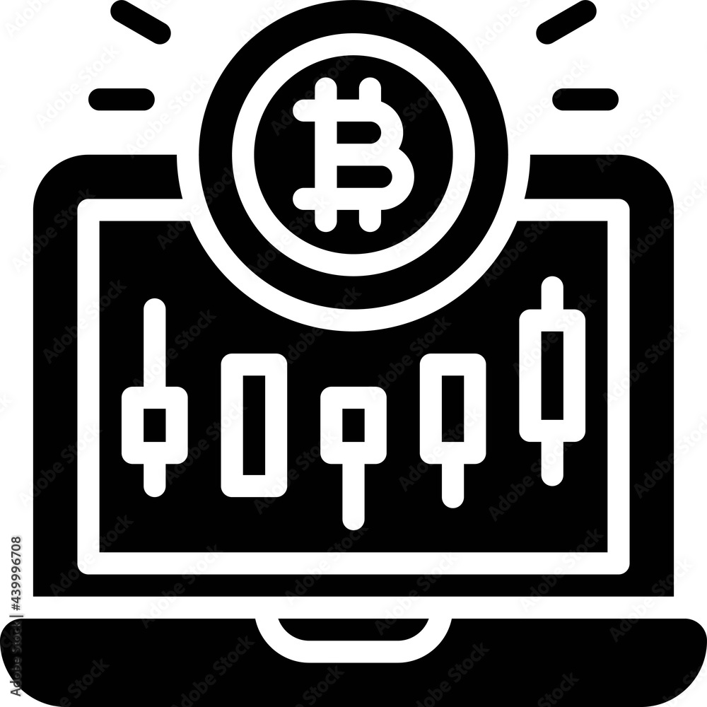 Bitcoin and Candlestick chart icon, Cryptocurrency related vector Bitcoin and Candlestick chart icon, Cryptocurrency related vector