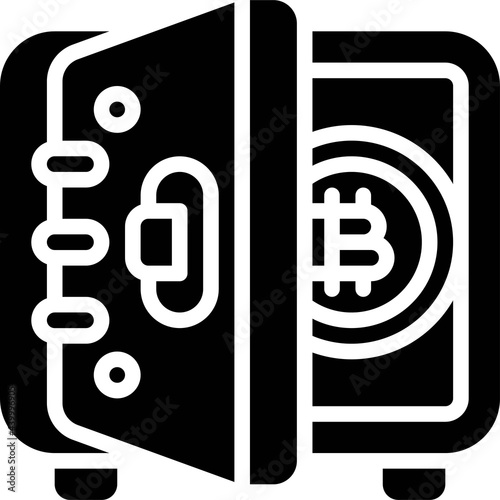 Safe icon, Cryptocurrency related vector