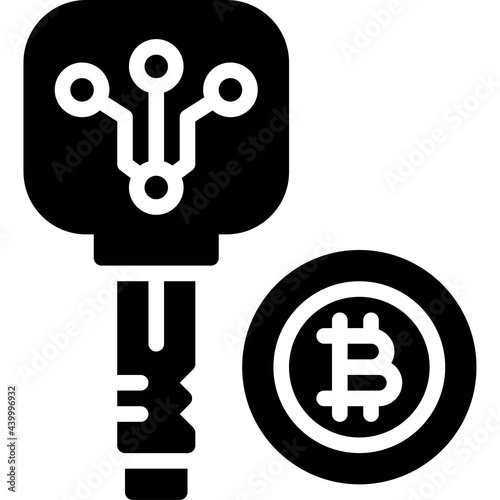 Key icon, Cryptocurrency related vector