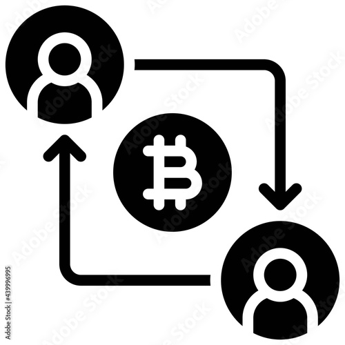 Peer to peer icon, Cryptocurrency related vector