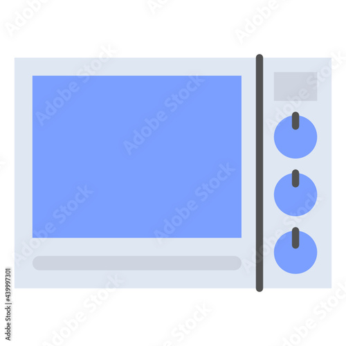 Flat electric oven icon