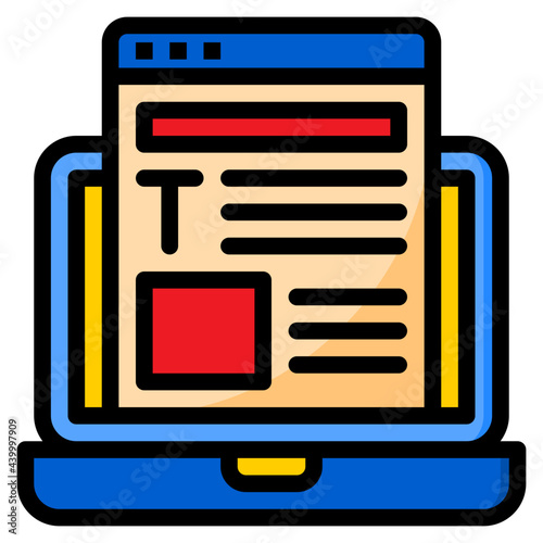 blogging color line style icon