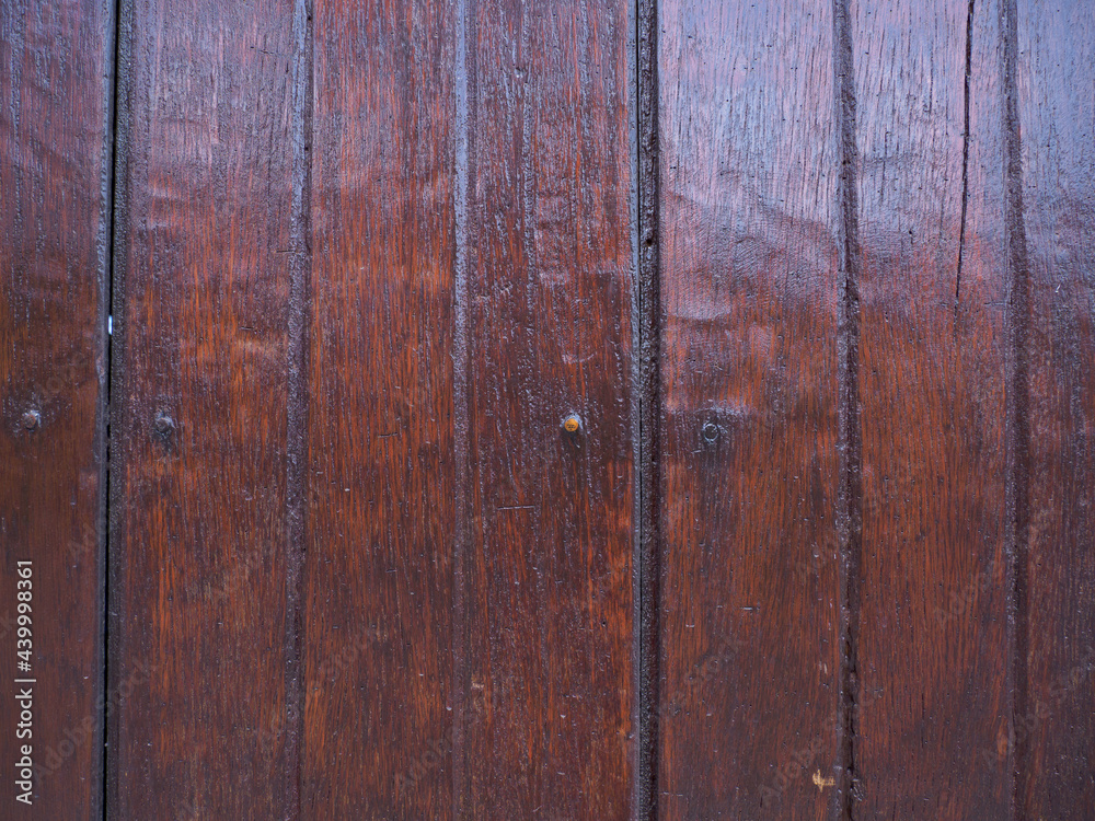 Fototapeta premium Old nails on the wooden wall are rusty.