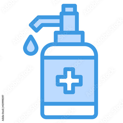 Sanitizer blue outline icon