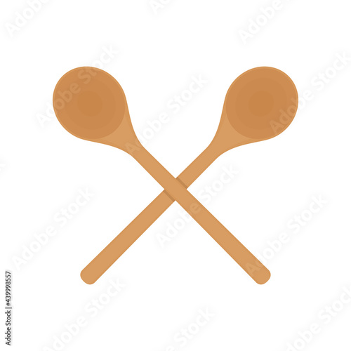 Spoon vector. Wood Spoon on white background.