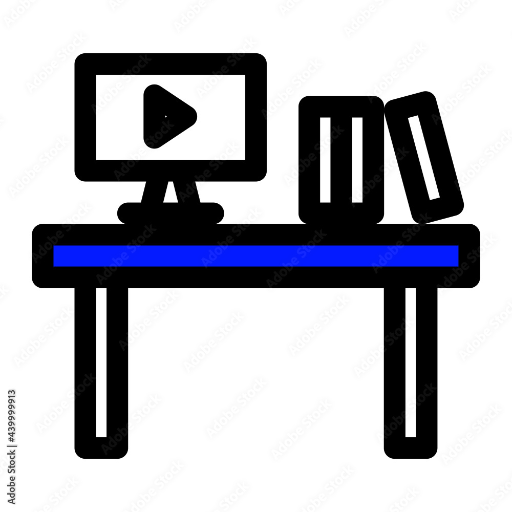 desk icon lineal style vector illustration desk icon lineal style vector illustration