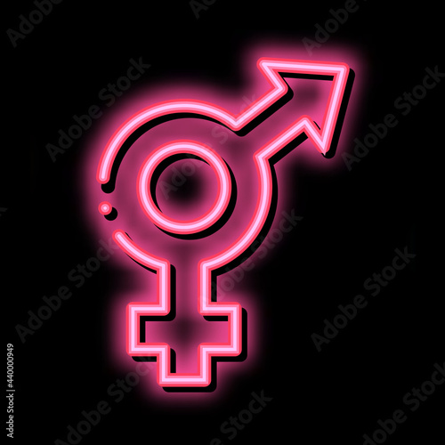 bisexual sign neon light sign vector. Glowing bright icon bisexual sign sign. transparent symbol illustration