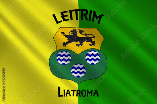 Flag of County Leitrim in Ireland photo