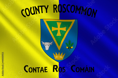 Fotografia Flag of County Roscommon in Connacht of Ireland