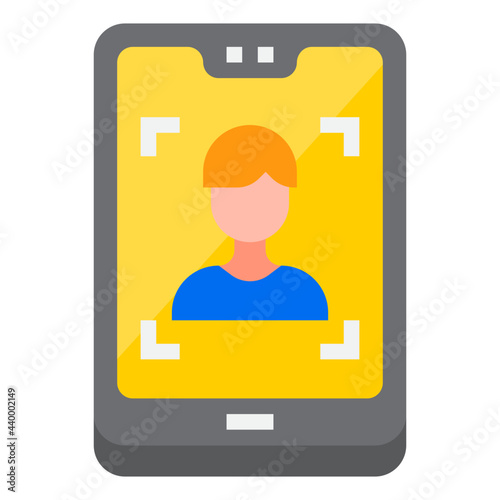 Face detection flat style icon