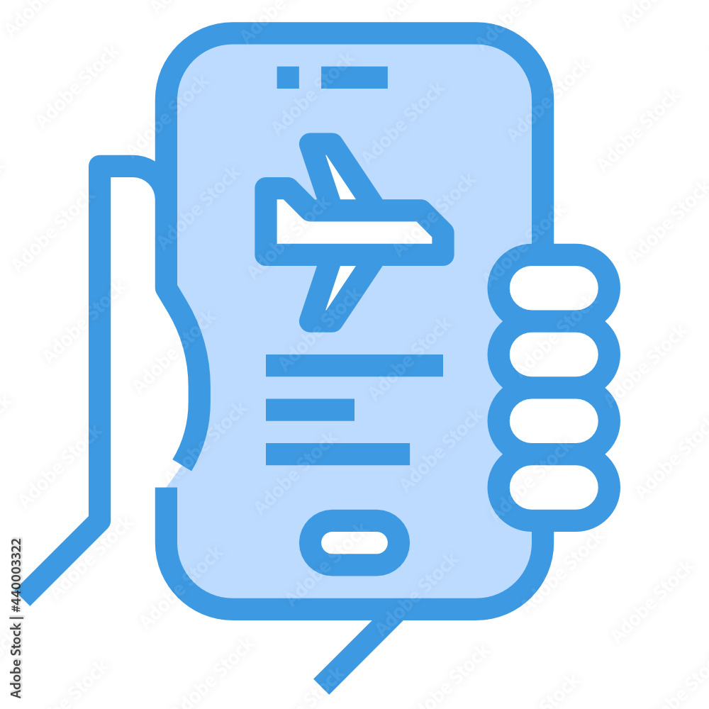 Ticket blue outline icon Ticket blue outline icon