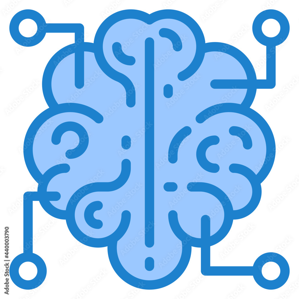 Fototapeta premium brain blue style icon
