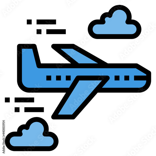 Airplane filled outline icon