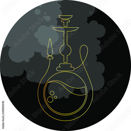 Simple hookah line icon. The hookah symbol. The concept of web banners and printed materials. advertising, vector illustration, print, logo