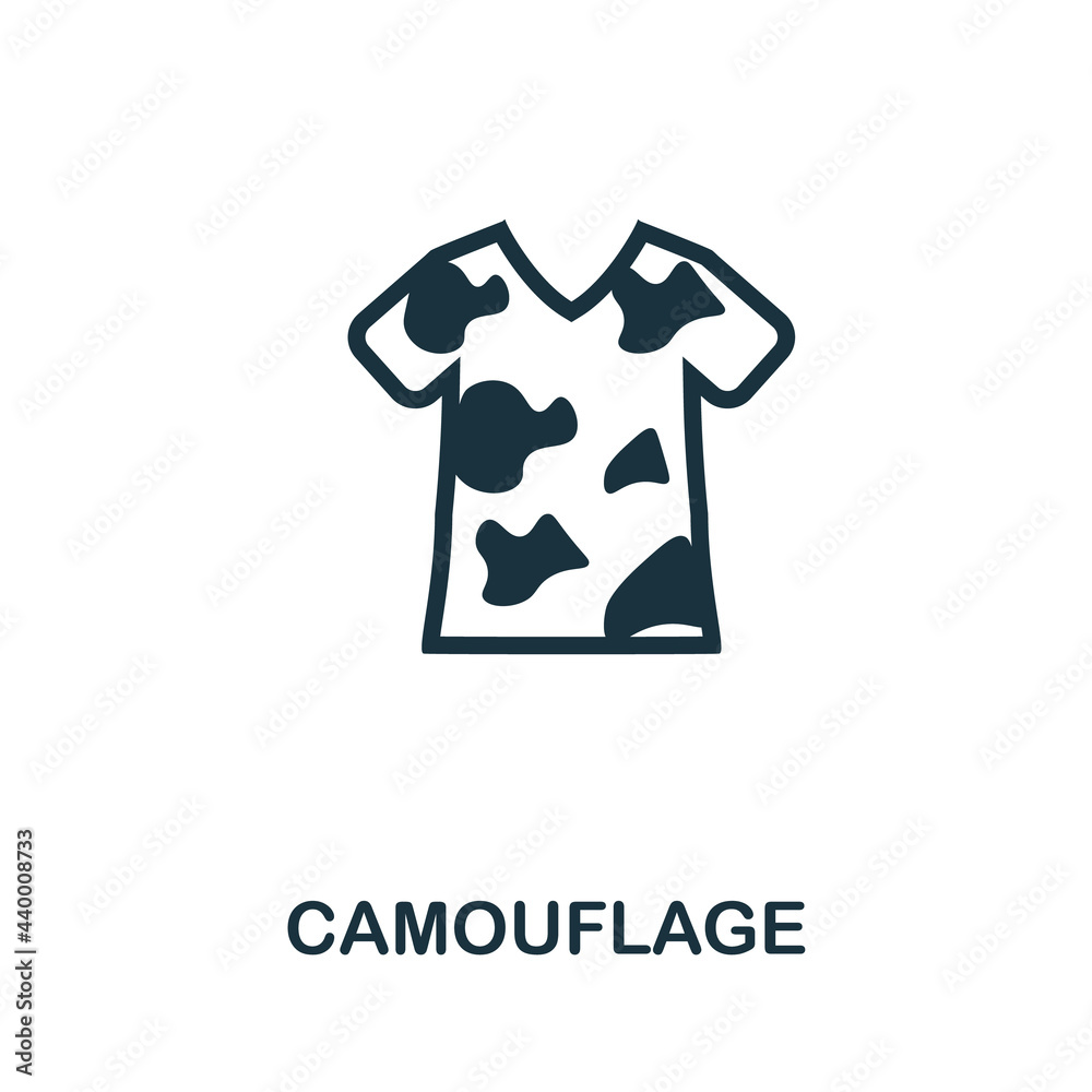 Camouflage flat icon. Colored filled simple Camouflage icon for templates, web design and infographics Camouflage flat icon. Colored filled simple Camouflage icon for templates, web design and infographics