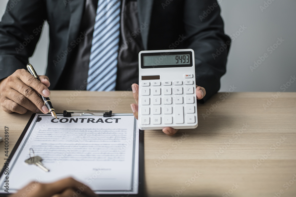 Employees use the calculator to calculate monthly rent for tenants and