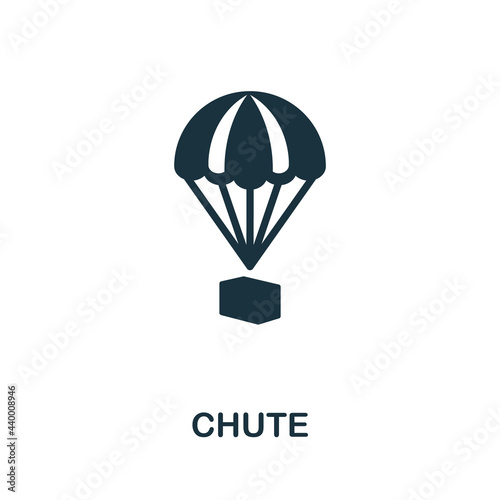 Chute flat icon. Colored filled simple Chute icon for templates, web design and infographics