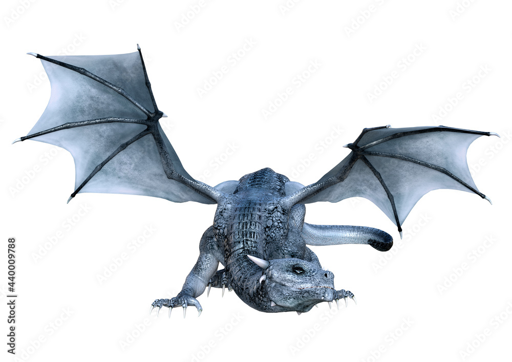 Fototapeta premium 3D Rendering Fairy Tale Dragon on White