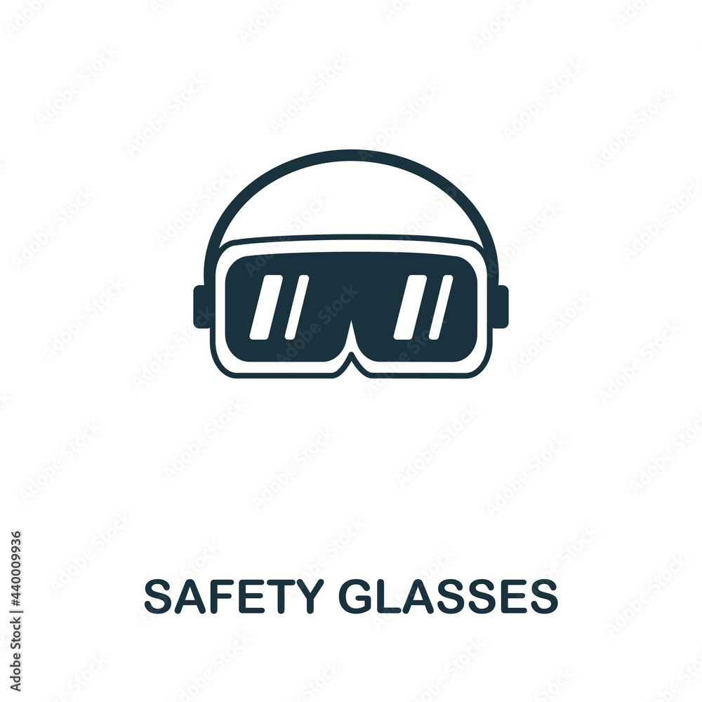 Safety Glasses flat icon. Colored filled simple Safety Glasses icon for templates, web design and infographics