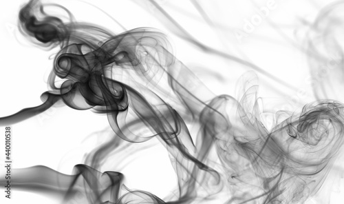 Abstract gray smoke curve