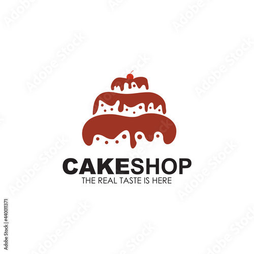 Cake shop icon logo design template
