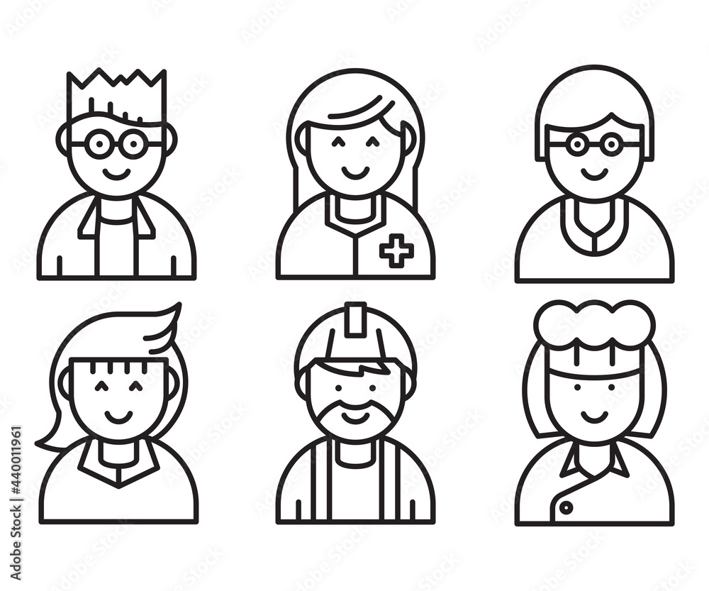 job and profession profile avatar vector set job and profession profile avatar vector set