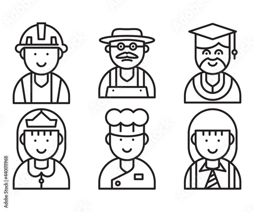 people and profession profile avatar vector set