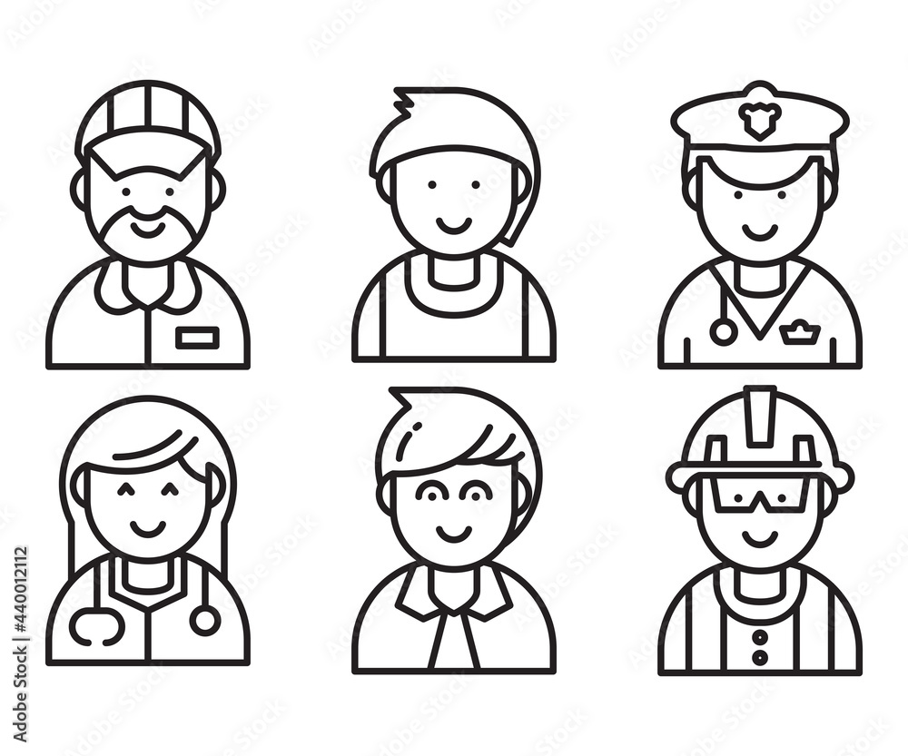 occupation and profession profile avatar vector set occupation and profession profile avatar vector set