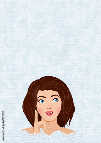 Young girl soap foam