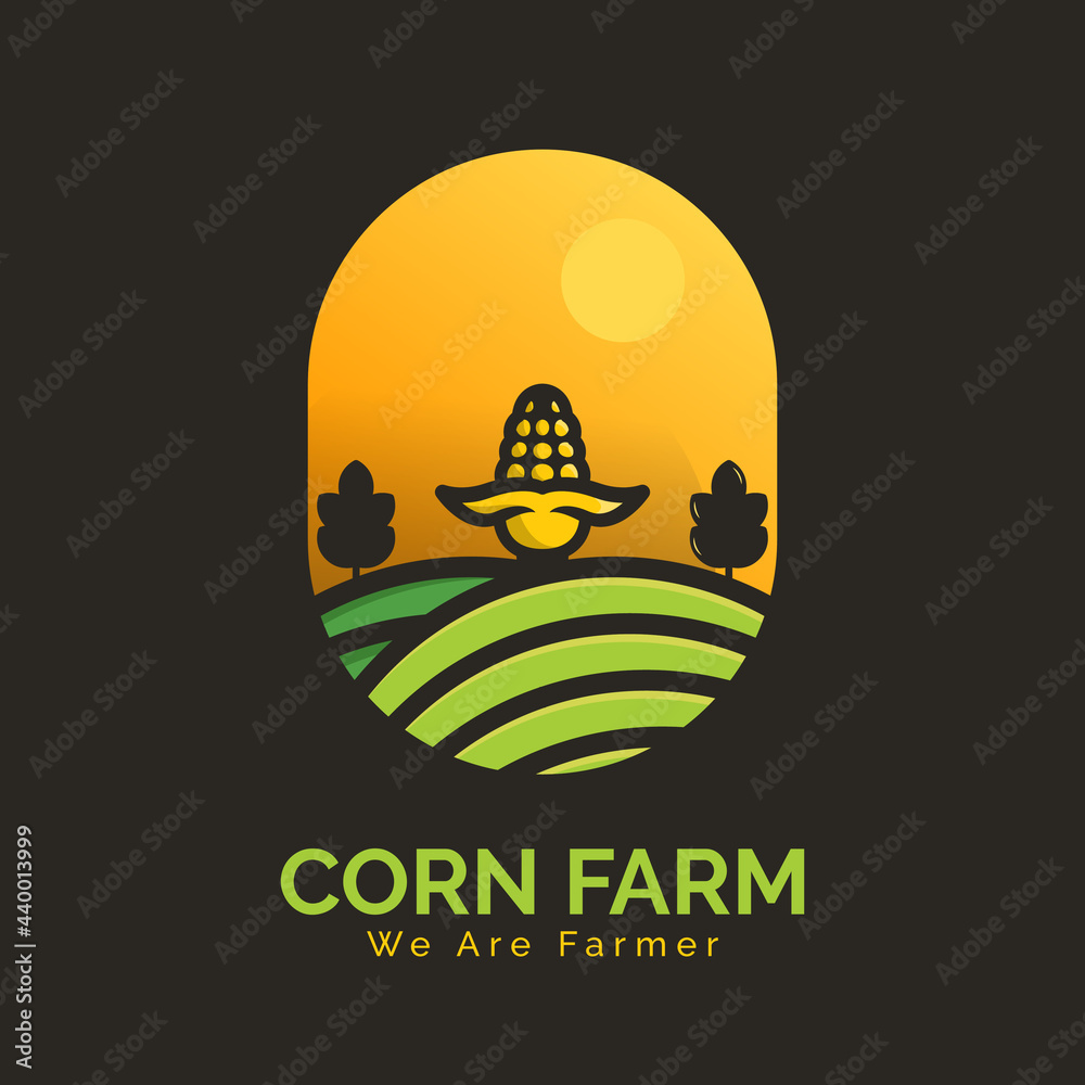 corn farm logo design.