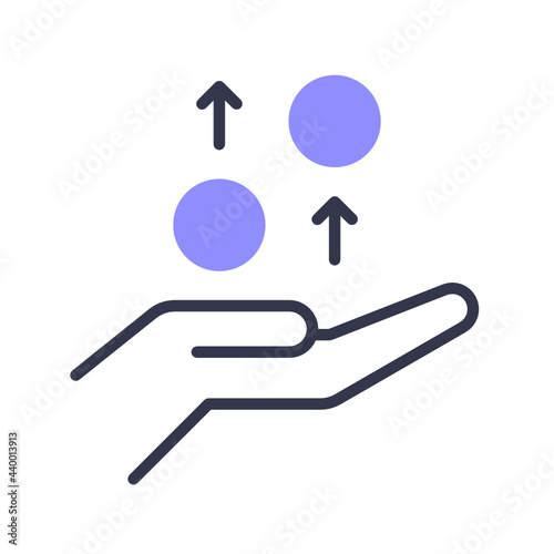 Colored line expend icon
