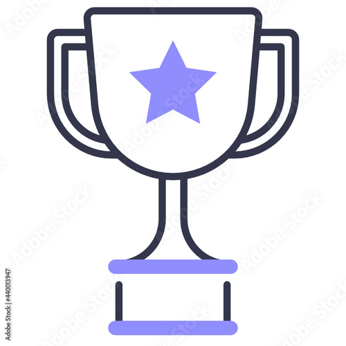 Colored line trophy icon