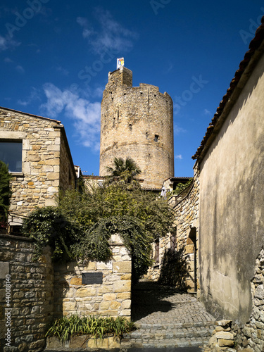 View on donjon of Montpeyroux village, Puy de Dome department, France