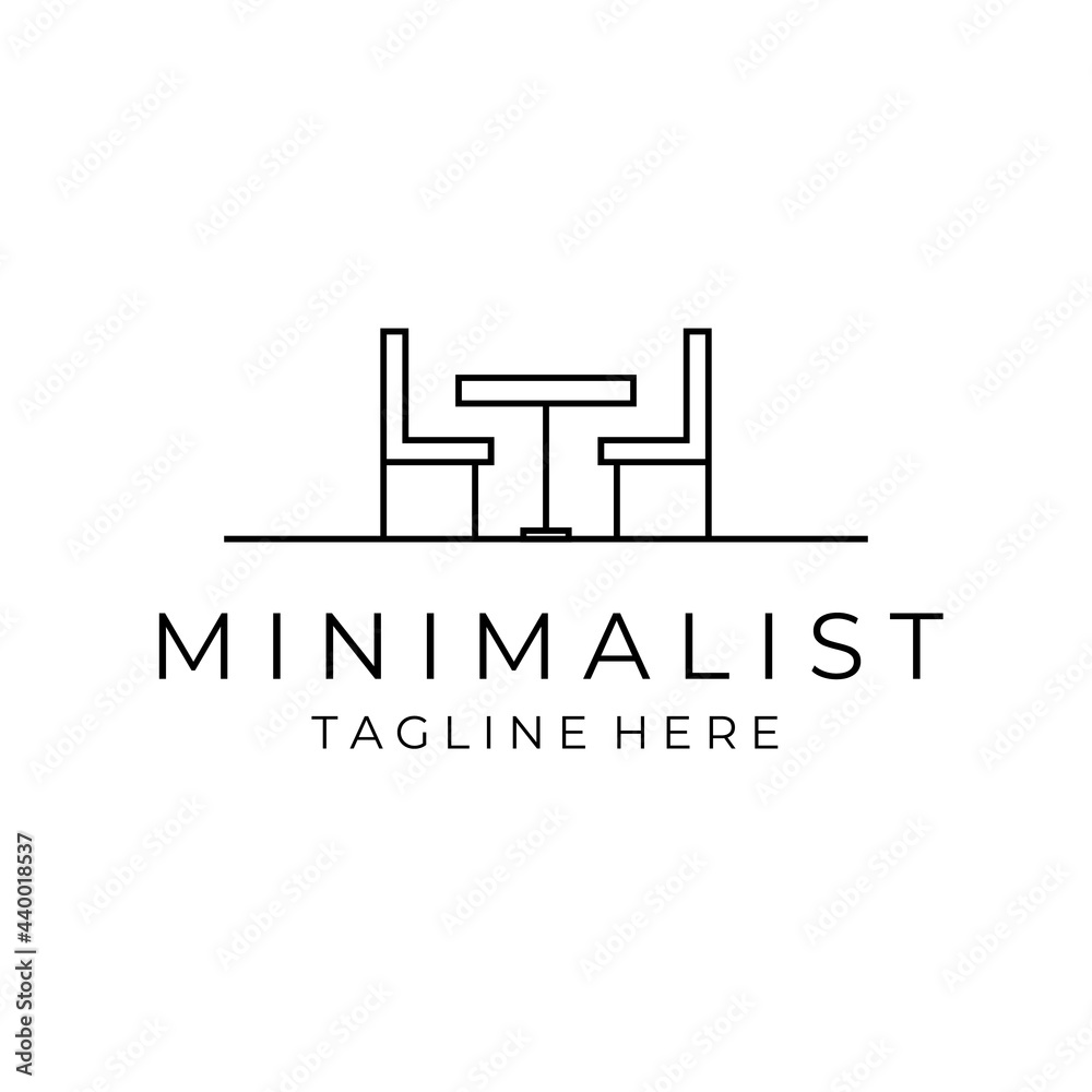 furniture interior minimalist logo vector icon illustration design